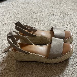 Kelly & Katie Taupe Espadrille Platform Sandals